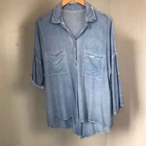 Italian Washed Silk Blouse Tunic O/S